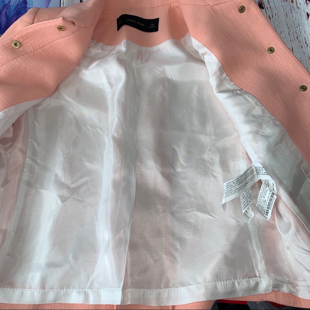 Zara Basic Peach Blazer Size Small - image 7